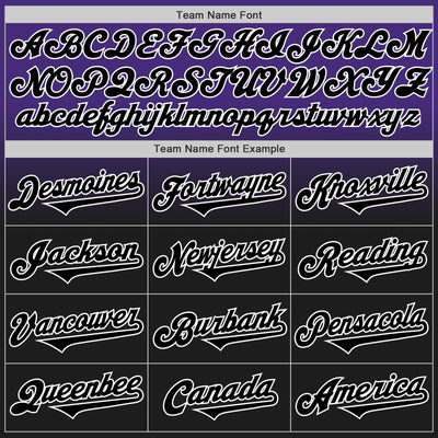 Custom Purple Black-White Authentic Fade Fashion Baseball Jersey