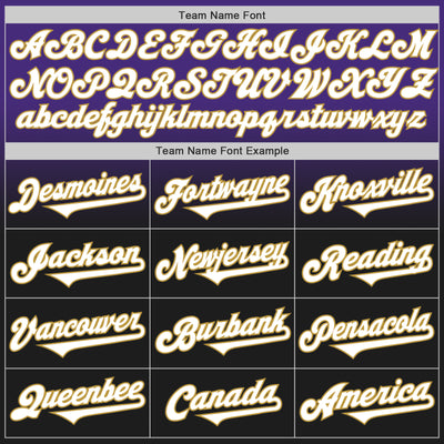 Custom Purple Black-Old Gold Authentic Fade Fashion Baseball Jersey