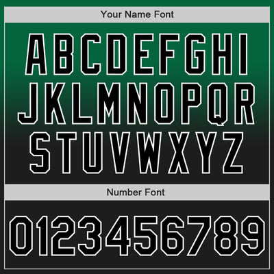 Custom Kelly Green Black-White Authentic Fade Fashion Baseball Jersey