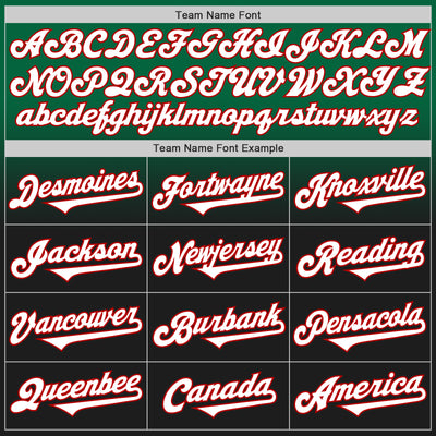 Custom Kelly Green Black-Red Authentic Fade Fashion Baseball Jersey