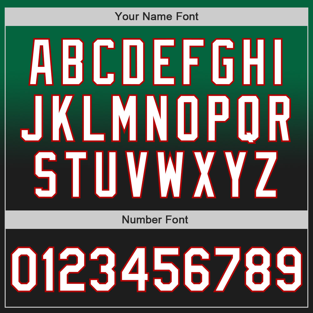 Custom Kelly Green Black-Red Authentic Fade Fashion Baseball Jersey