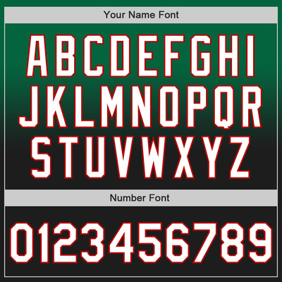 Custom Kelly Green Black-Red Authentic Fade Fashion Baseball Jersey