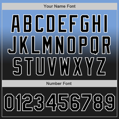 Custom Light Blue Black-White Authentic Fade Fashion Baseball Jersey