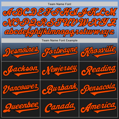 Custom Light Blue Orange-Black Authentic Fade Fashion Baseball Jersey