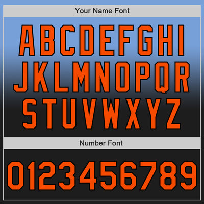 Custom Light Blue Orange-Black Authentic Fade Fashion Baseball Jersey