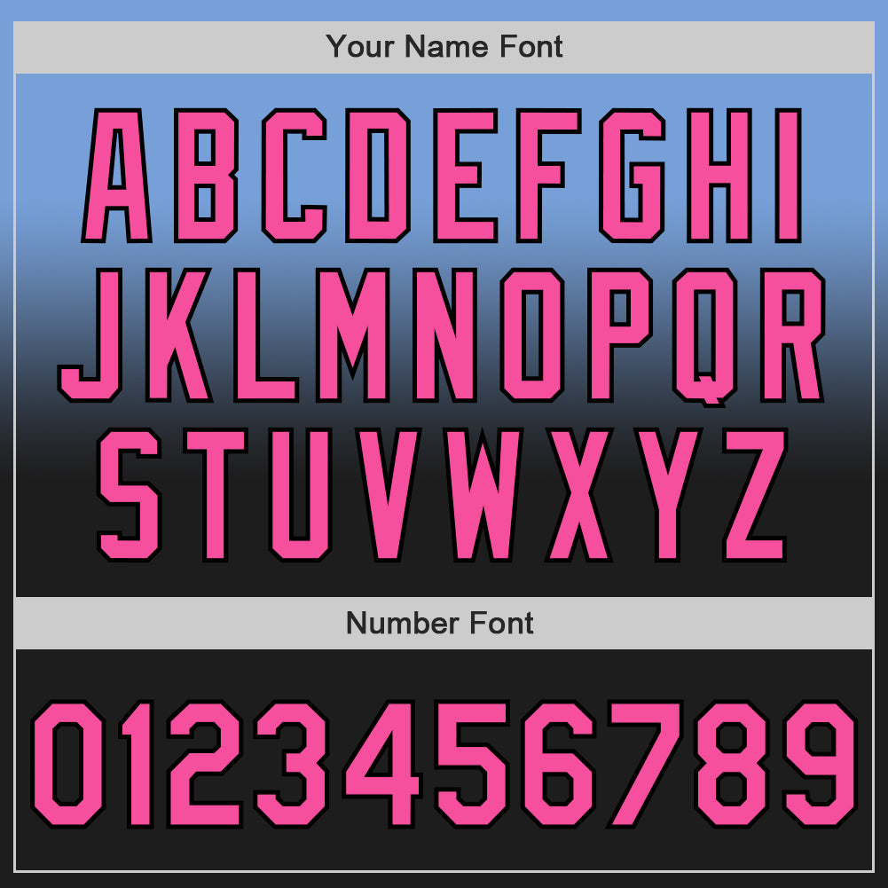 Custom Light Blue Pink-Black Authentic Fade Fashion Baseball Jersey