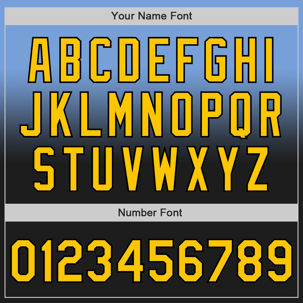 Custom Light Blue Yellow-Black Authentic Fade Fashion Baseball Jersey