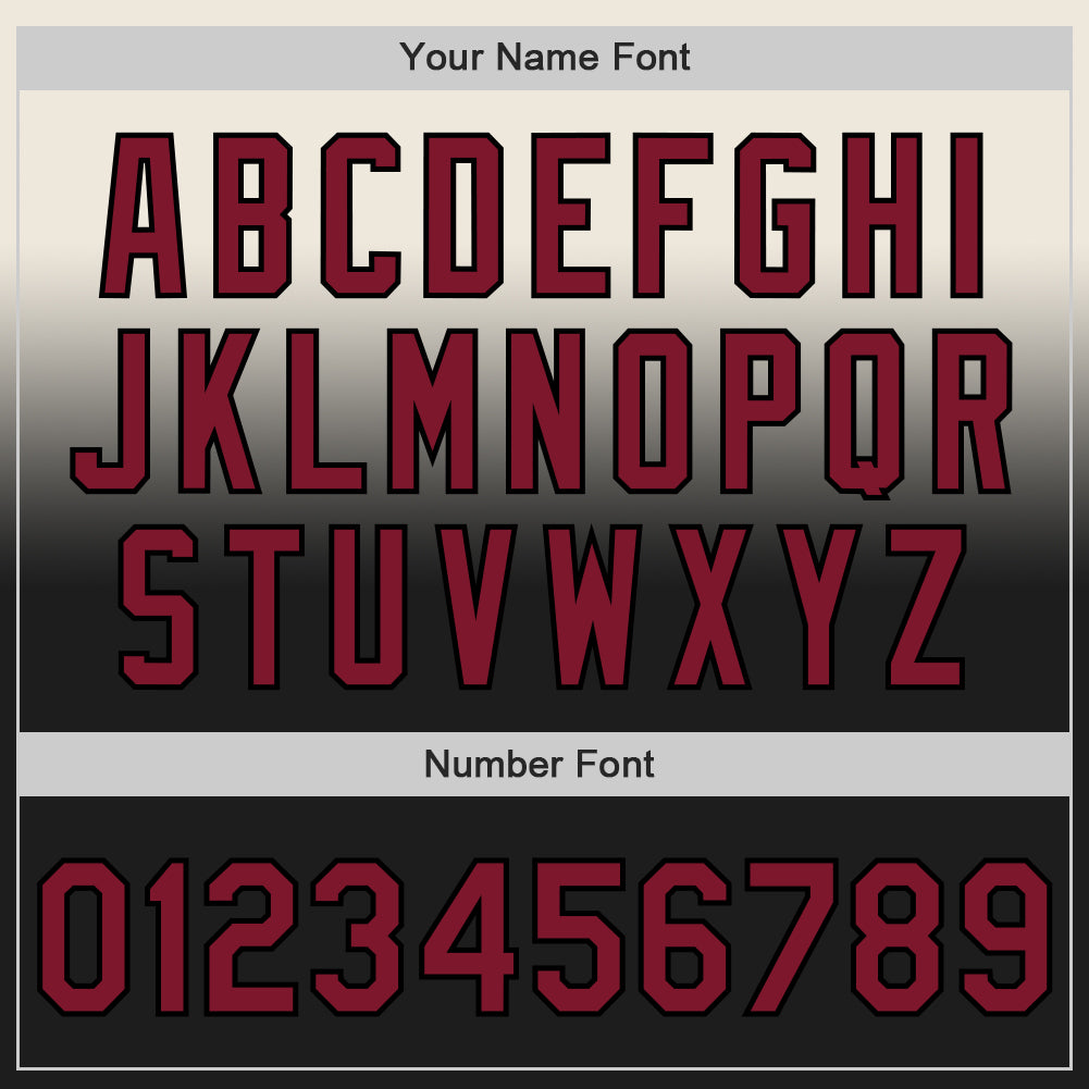 Custom Cream Crimson-Black Authentic Fade Fashion Baseball Jersey