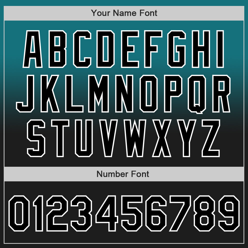 Custom Teal Black-White Authentic Fade Fashion Baseball Jersey