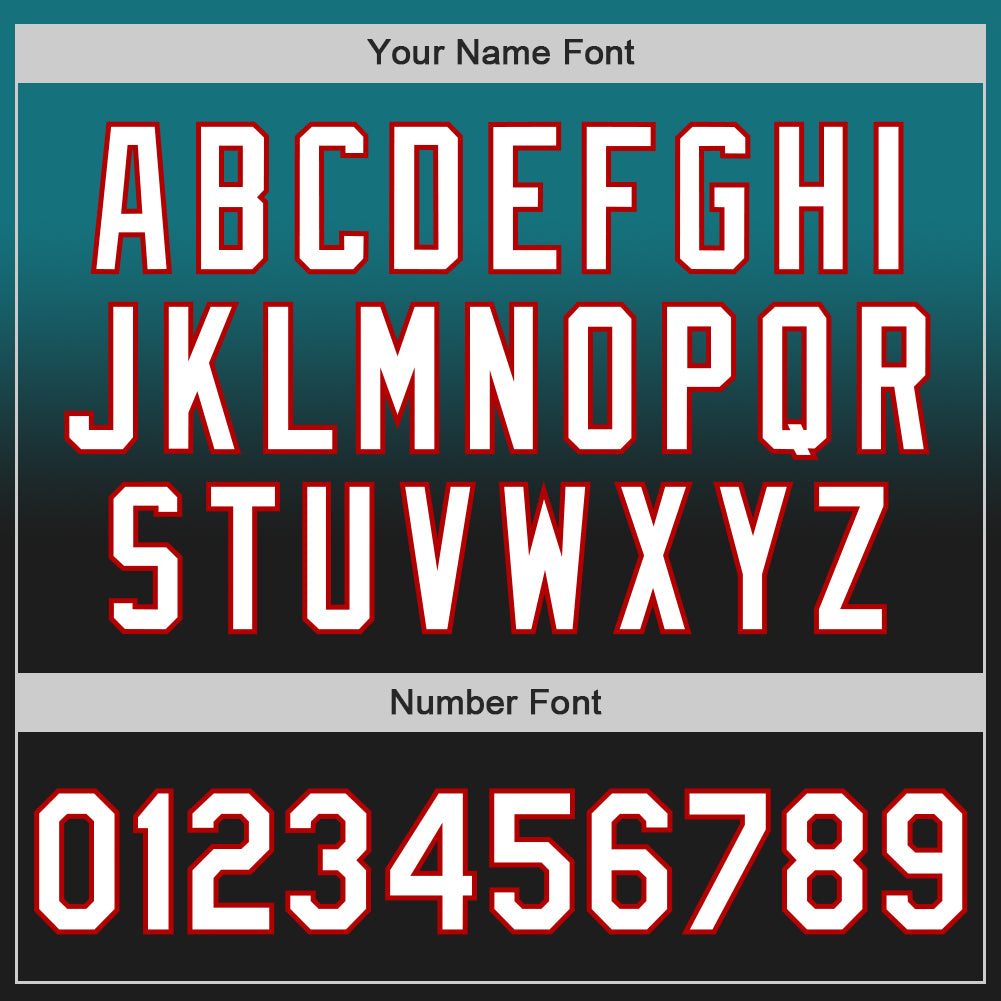 Custom Teal Black-Red Authentic Fade Fashion Baseball Jersey