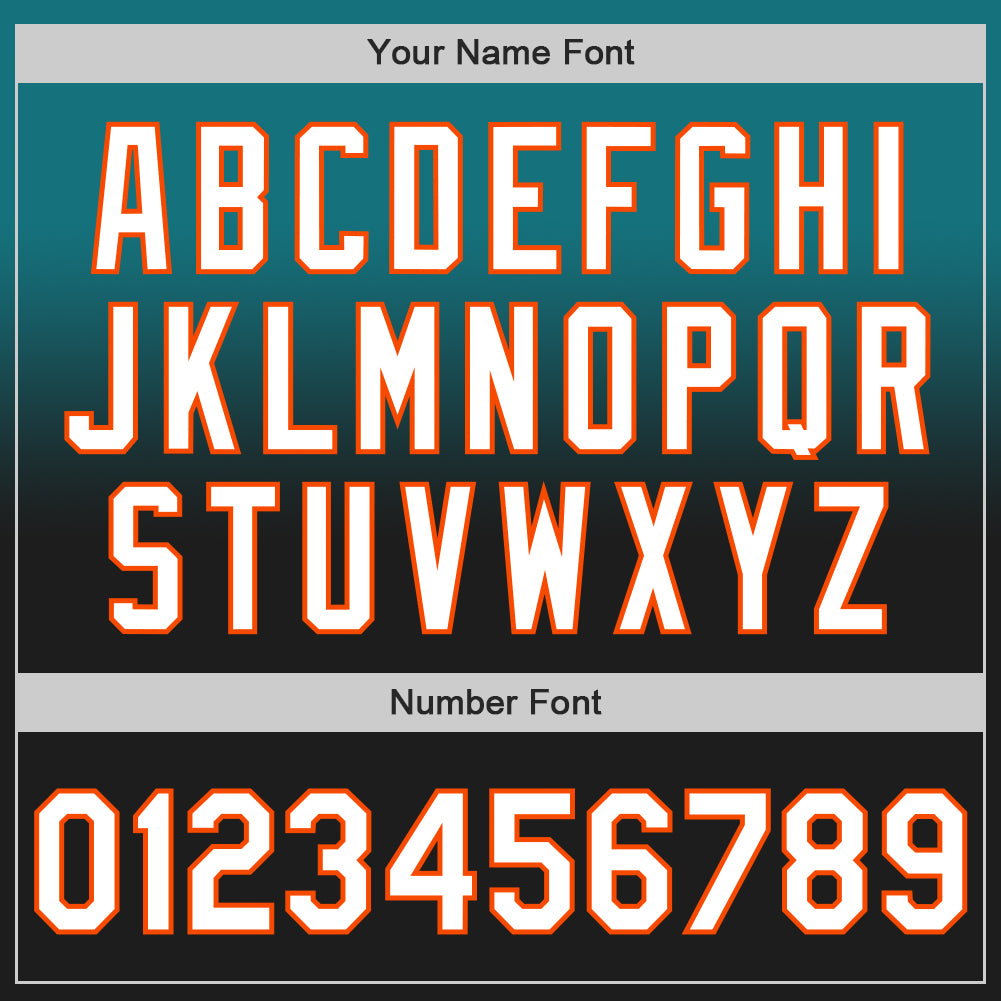 Custom Teal Black-Orange Authentic Fade Fashion Baseball Jersey