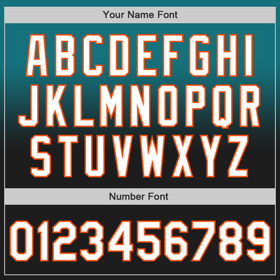 Custom Teal Black-Orange Authentic Fade Fashion Baseball Jersey