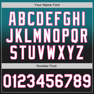 Custom Teal Black-Pink Authentic Fade Fashion Baseball Jersey