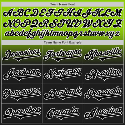Custom Neon Green Black-White Authentic Fade Fashion Baseball Jersey