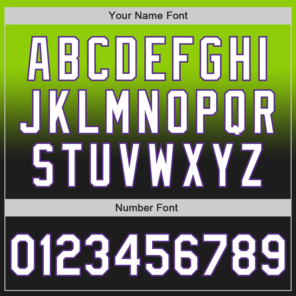 Custom Neon Green Black-Purple Authentic Fade Fashion Baseball Jersey