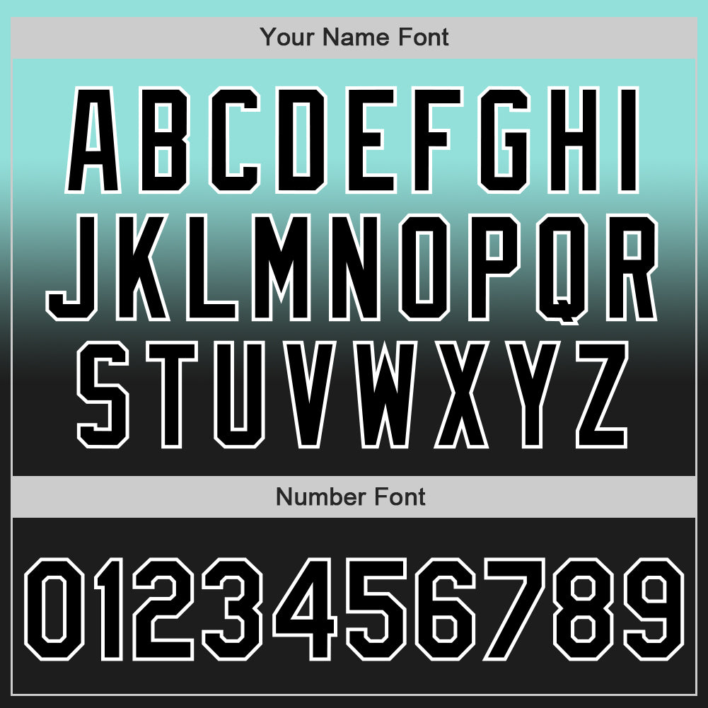 Custom Ice Blue Black-White Authentic Fade Fashion Baseball Jersey