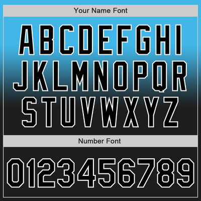 Custom Sky Blue Black-White Authentic Fade Fashion Baseball Jersey