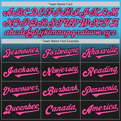 Custom Sky Blue Pink-Black Authentic Fade Fashion Baseball Jersey