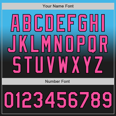 Custom Sky Blue Pink-Black Authentic Fade Fashion Baseball Jersey