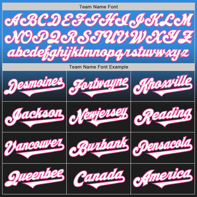 Custom Electric Blue Black-Pink Authentic Fade Fashion Baseball Jersey