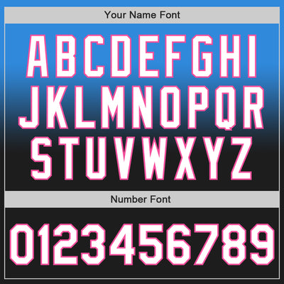 Custom Electric Blue Black-Pink Authentic Fade Fashion Baseball Jersey