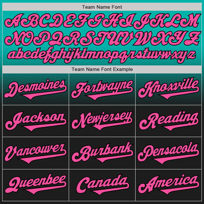 Custom Aqua Pink-Black Authentic Fade Fashion Baseball Jersey