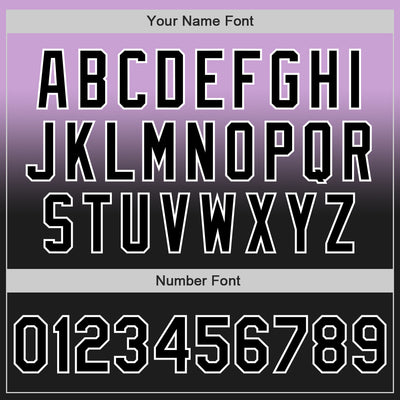 Custom Light Purple Black-White Authentic Fade Fashion Baseball Jersey