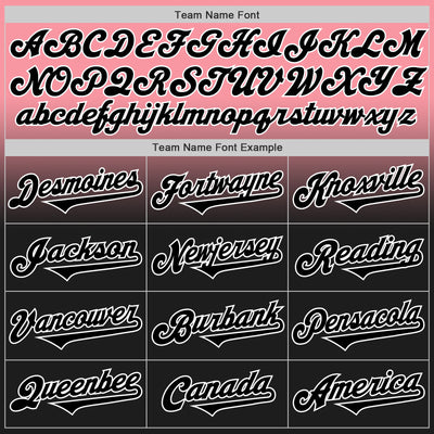 Custom Medium Pink Black-White Authentic Fade Fashion Baseball Jersey