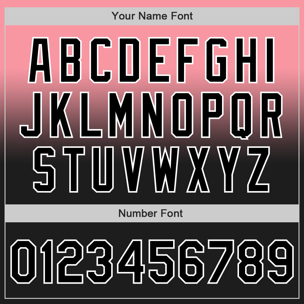 Custom Medium Pink Black-White Authentic Fade Fashion Baseball Jersey