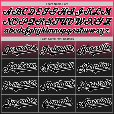 Custom Neon Pink Black-White Authentic Fade Fashion Baseball Jersey