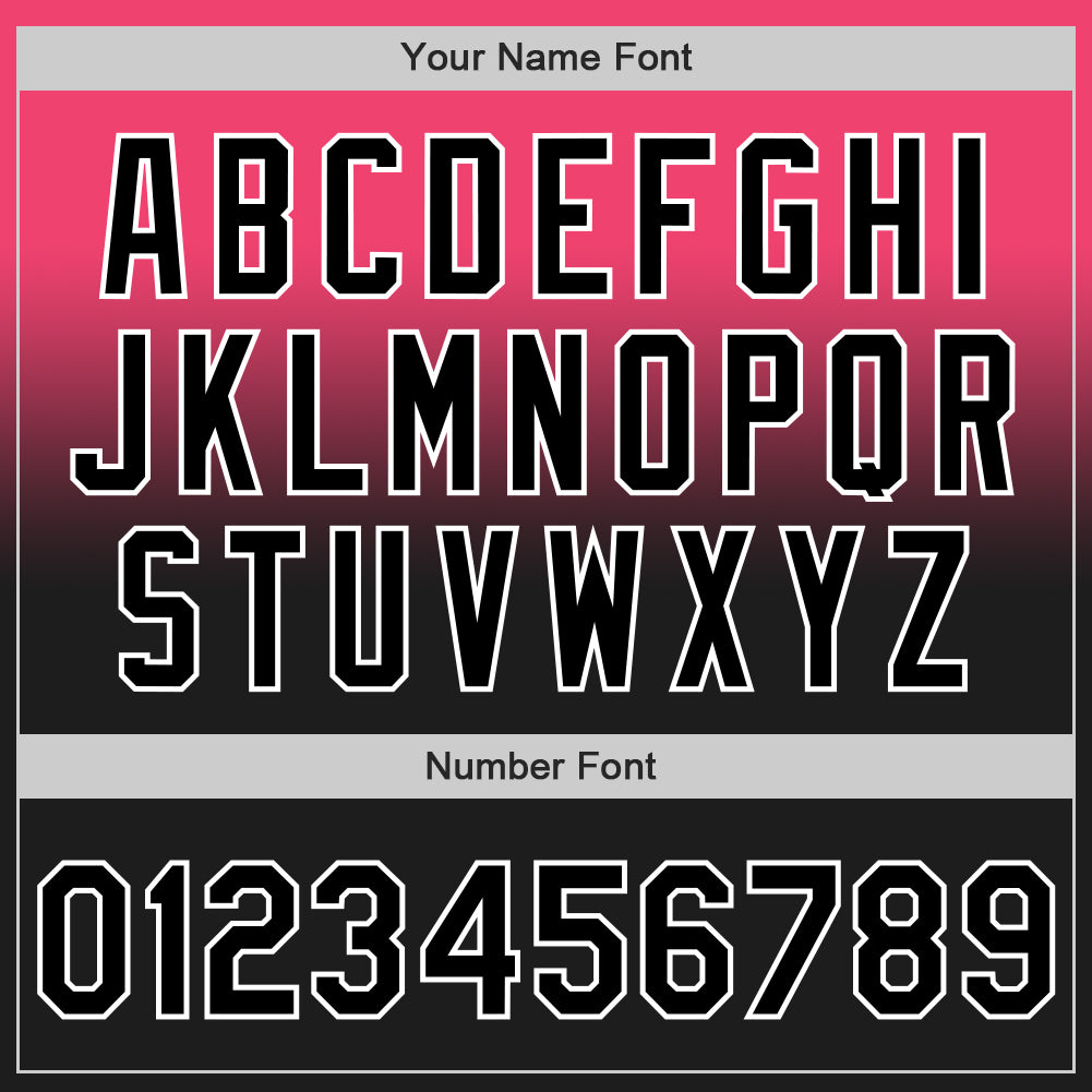 Custom Neon Pink Black-White Authentic Fade Fashion Baseball Jersey