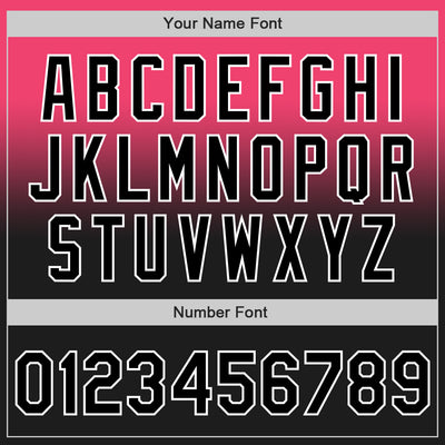 Custom Neon Pink Black-White Authentic Fade Fashion Baseball Jersey