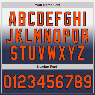 Custom White Orange-Navy Authentic Fade Fashion Baseball Jersey