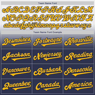 Custom White Gold-Navy Authentic Fade Fashion Baseball Jersey