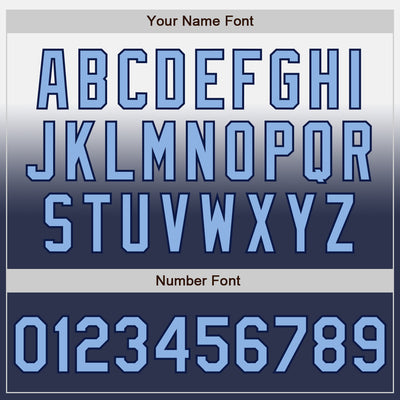 Custom White Light Blue-Navy Authentic Fade Fashion Baseball Jersey