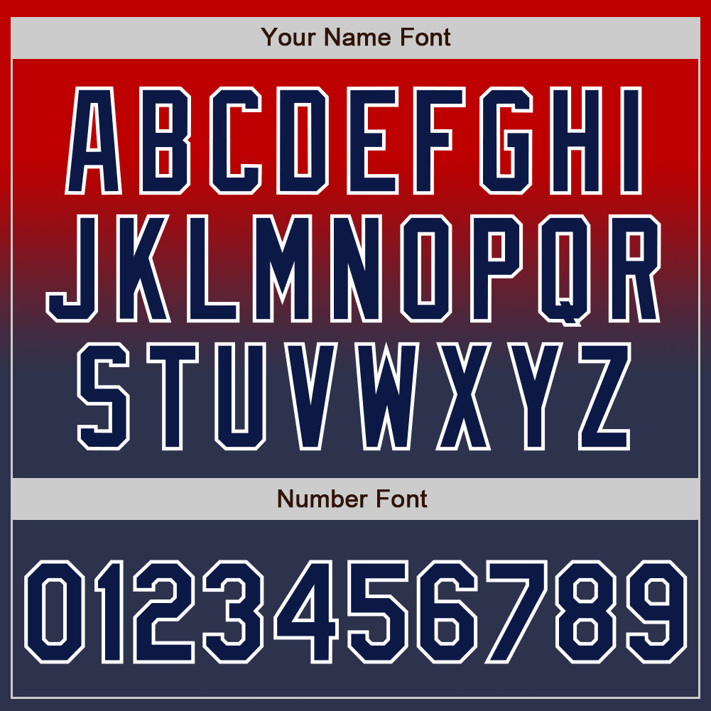 Custom Red Navy-White Authentic Fade Fashion Baseball Jersey