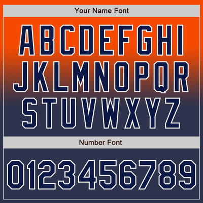 Custom Orange Navy-White Authentic Fade Fashion Baseball Jersey