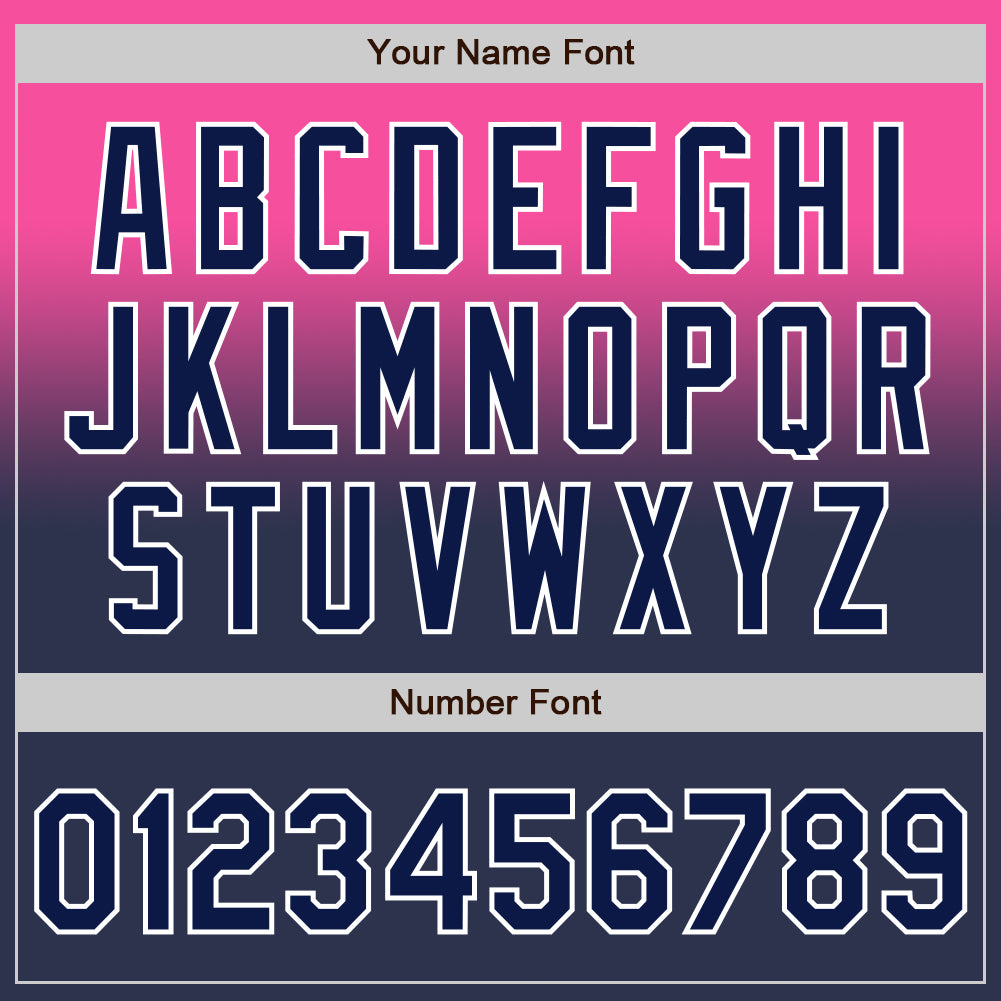 Custom Pink Navy-White Authentic Fade Fashion Baseball Jersey
