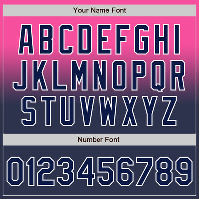 Custom Pink Navy-White Authentic Fade Fashion Baseball Jersey