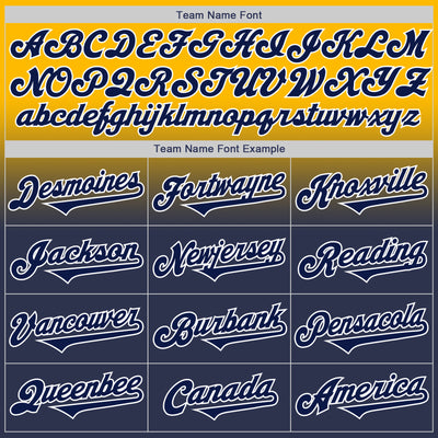 Custom Gold Navy-White Authentic Fade Fashion Baseball Jersey