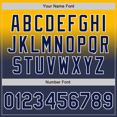 Custom Gold Navy-White Authentic Fade Fashion Baseball Jersey