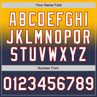 Custom Gold Navy-Red Authentic Fade Fashion Baseball Jersey