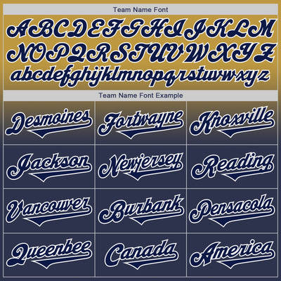 Custom Old Gold Navy-White Authentic Fade Fashion Baseball Jersey