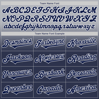 Custom Gray Navy-White Authentic Fade Fashion Baseball Jersey