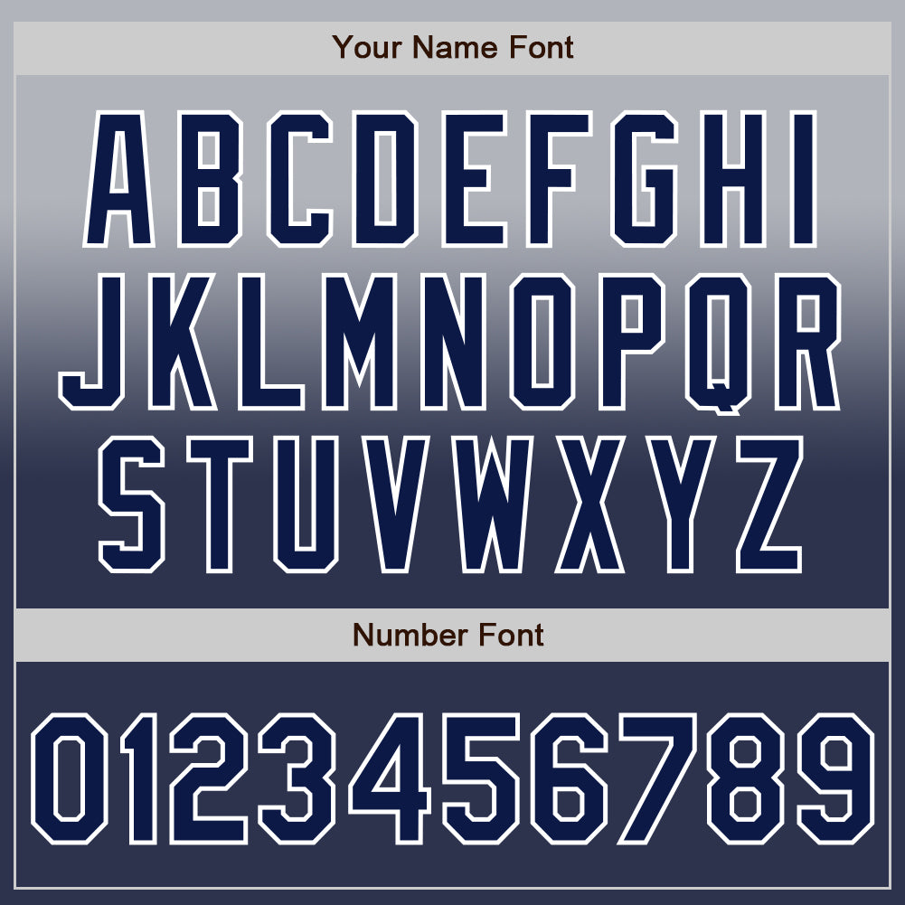 Custom Gray Navy-White Authentic Fade Fashion Baseball Jersey