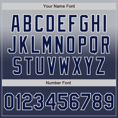 Custom Gray Navy-White Authentic Fade Fashion Baseball Jersey