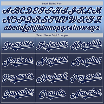 Custom Light Blue Navy-White Authentic Fade Fashion Baseball Jersey