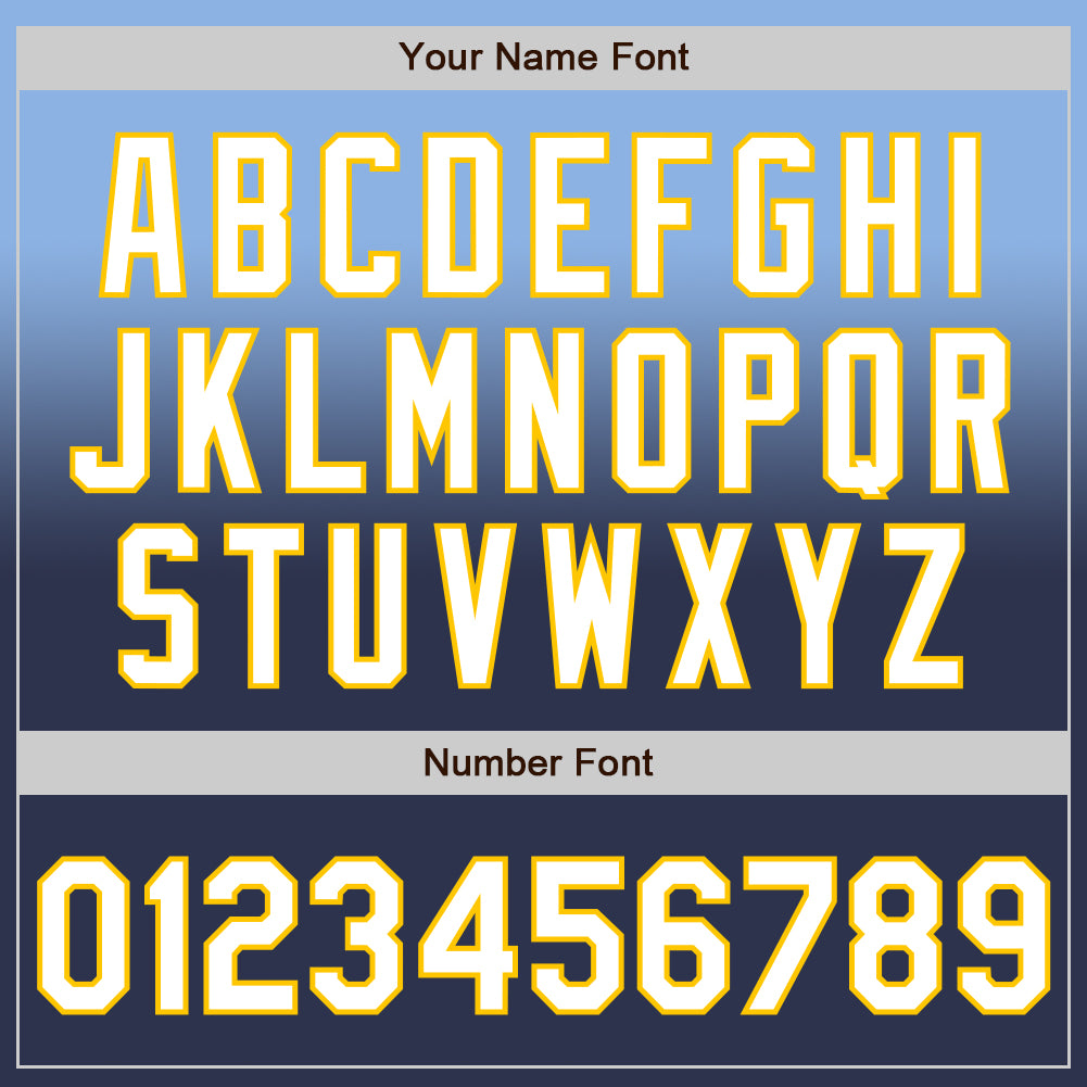 Custom Light Blue Navy-Yellow Authentic Fade Fashion Baseball Jersey