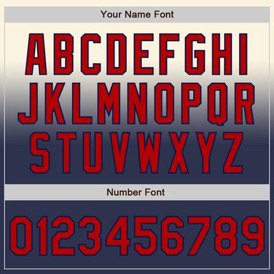 Custom Cream Red-Navy Authentic Fade Fashion Baseball Jersey