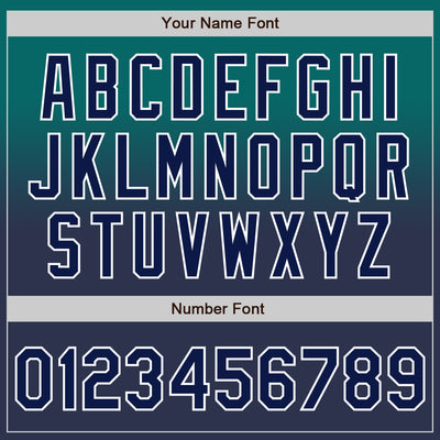 Custom Teal Navy-White Authentic Fade Fashion Baseball Jersey